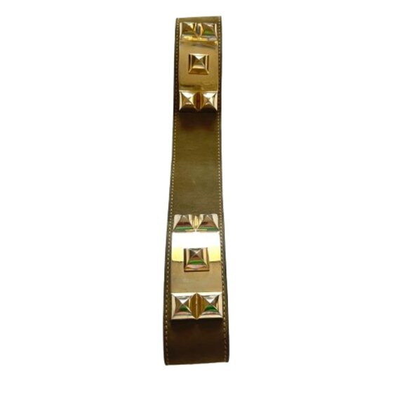 Badge Vintage Leather Studded Suede Leather made in Italy Belt M main image 9